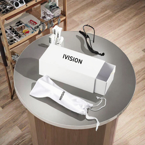 <span class=keywords><strong>Ivision</strong></span> <span class=keywords><strong>Ivision</strong></span>-case530 E88 Herren- und Damen-Sonnenbrillen-Brillenbox-Set, modisch, tragbar, einfarbig, Nylonmaterial, halbhart - Product Image 3