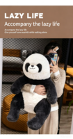 Peluche Panda Kawaii, jouet réconfortant en velboa, coton PP brodé, peluche super douce, 50-80 cm, design personnalisé, cadeau d'anniversaire pour enfants