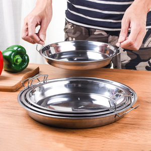 Bandeja de vapor de acero inoxidable con fondo plano para Liangpi y rollos de fideos de arroz, herramienta de cocina para el hogar - Product Image 1