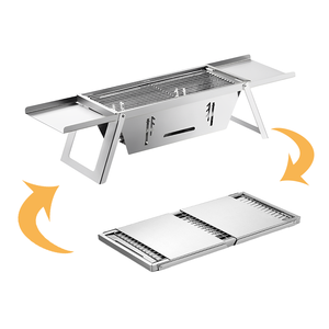 Großhandel Edelstahl Holzkohle BBQ Grill Tragbare Klapp Outdoor Camping Picknick Grill - Product Image 2