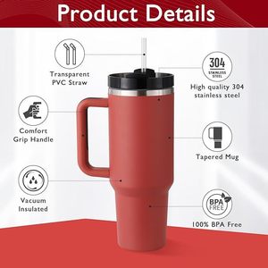 Mug de voyage isotherme personnalisé avec logo, 40 oz, gobelet en acier inoxydable à double paroi avec poignée, compatible avec la plupart des <span class=keywords><strong>porte</strong></span>-gobelets de voiture - Product Image 3