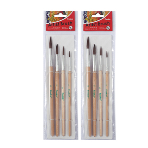 Ensemble de pinceaux Foska à poils de crin de cheval à forte absorption, pointe ronde, avec 4 tailles différentes, pinceau de détail - Product Image 6