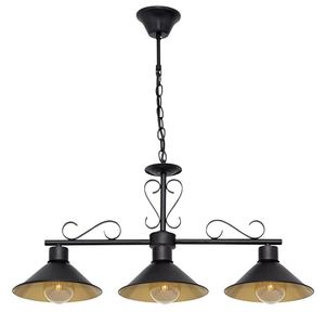 Lampadario a sospensione 3xE27, nero e oro, dimensioni 86x20 cm, ideale per l'illuminazione decorativa in interni. - Product Image 1