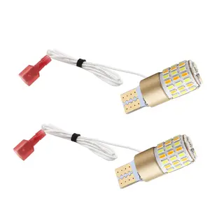 Yosovlamp-bombilla trasera de motocicleta T10, señal de giro bicolor, 3014, 54smd