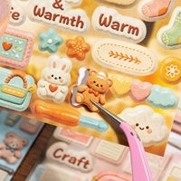 20 Stiker Per Paket Seri Buatan Tangan Hangat & Menyenangkan Bertema Keramik Realistis Stiker Dekoratif DIY untuk Jurnal