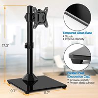 Support universel pour écran unique - Support de bureau autoportant pour écran de 13 à 32 pouces avec pivotement, hauteur réglable