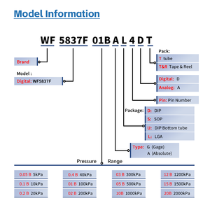 30kPa ~ 5bar 수압 센서 WF5837F, 다이빙 컴퓨터 및 시계용 마이크로 압력 센서 신뢰할 수 있는 마이크로 수압 솔루션 - Product Image 2