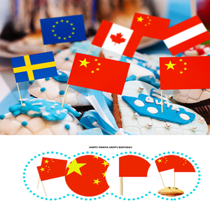 Drapeau National personnalisé pour <span class=keywords><strong>Bar</strong></span> de fête, impression bois de bouleau, cure-dents en bois pour la décoration des aliments, 100 pièces - Product Image 6