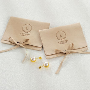 Pochette de rangement pour bijoux de haute qualité, personnalisable avec logo, style sac à main, en coton et lin, idéale pour le stockage. - Product Image 4