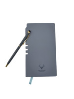 Carnet de poche A6 Journal intime en cuir PU avec logo en relief Journal en cuir souple personnalisé avec porte-stylo Carnet