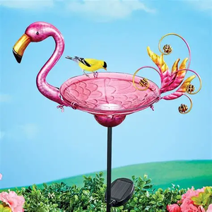 Ornamento da giardino all'aperto Flora e vetro uccello da bagno Stand con metallo attraente per gli uccelli e <span class=keywords><strong>passanti</strong></span> - Product Image 4