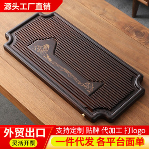 <b>Bamboo</b> small board tea <b>table</b>, drainage type, tea tray with drain outlet, whole board, dense text distribution and dropshipping - Product Image 3