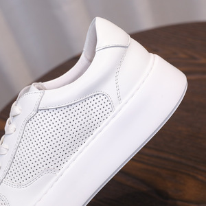 Men's Lace-up Anti-Slip Comfort Cushioning Casual Walking <strong>Shoes</strong> Perforated Trendy Skateboard <strong>Shoes</strong> Cowhide Upper - Product Image 6