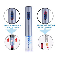 Ensemble tire-bouchon électrique en alliage d'aluminium avec coupe-capsule et câble de chargement USB