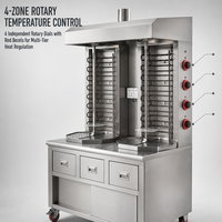 Machine à shawarma électrique commerciale à double rangée, en acier inoxydable, pour doner kebab, grill vertical, machine à rôtir les gyros