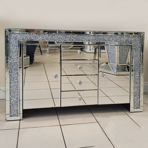 فضية مرصعة بالألماس كريستالية متكونة من 6 أدراج لأثاث الصدر - Product Image 5