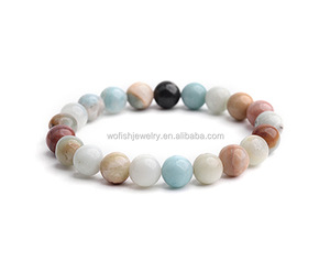 Alta calidad amazonita <span class=keywords><strong>piedra</strong></span> con enrgaved cercanas disco encanto de hoja de Cruz colgante de <span class=keywords><strong>hematita</strong></span> pulsera para las mujeres - Product Image 6