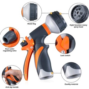 Tuinslangmondstuk, nieuwe verbeterde versie, hogedruk, 8 spuitpatronen, verstelbare slangspuitmondstuk - Product Image 2