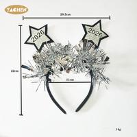 YACHEN 2026 Bandeau de fête du Nouvel An, diadème doré et argenté à paillettes étoilées, tendance, réutilisable, pour usage extérieur, adultes et filles
