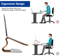 Support pour ordinateur portable en bois de noyer moderne SAMDI, pour le bureau ou la maison, table élégante pour accessoires informatiques