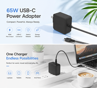 Chargeur mural USB C 45W GaN PD3.0 universel pour ordinateur portable, câble fixe, prise interchangeable, CE FCC pour Dell HP Lenovo, logo personnalisé