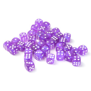 Dados Acrílicos de Alta Calidad, Redondos, con Esquinas Redondeadas, de 6 Caras, 12mm, con Purpurina y Cristal de Perla, al por Mayor - Product Image 2