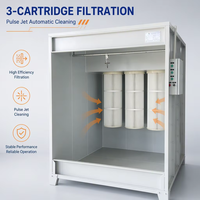 Bilik Semprot Powder Coating Open Face Kustom dengan 3 Filter Cartridge Tipe Pulse Jet dan Pembersihan Otomatis serta Pengambilan Bubuk