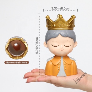 Roogo moderni vasi di fiori in miniatura decorazioni per la casa ornamenti re e regina vaso di piante all'ingrosso figurine moderne per uso giardino - Product Image 2