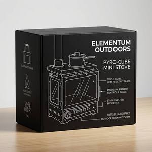 Stufa da Campeggio Premium in Acciaio Inox a Legna - Riscaldatore Portatile con Finestra in Vetro per BBQ, Pesca e Feste in Giardino - Product Image 4