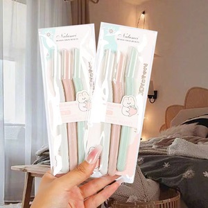 123 Folding Eyebrow Trimmer Set 3-Pack Plastic Squared Tip For Men Women <b>Makeup</b> <b>Tools</b> - Product Image 3