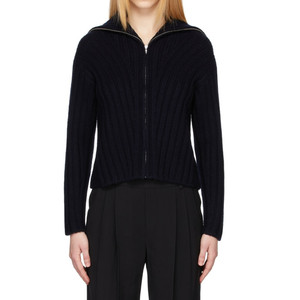 Cardigans de Algodão 100% de Alta Qualidade para Mulheres, Tops Casuais de Manga Longa com Zíper Lateral, Suéteres de Inverno - Product Image 5