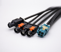 Connecteur de fil électrique automobile haute vitesse Z Code bleu eau vers un code mâle femelle noir MATE-AX Mini FAKRA 4 en 1