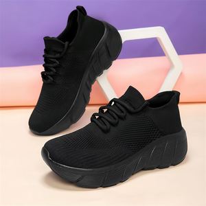 Zapatillas deportivas de malla, multicolor, transpirables, con cordones, informales, con suela gruesa, que aumentan la altura, cómodas - Product Image 2
