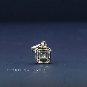 Pendentif en or 14 carats avec diamant de laboratoire taille Asscher pour femme, breloque diamant de forme carrée, bijoux fins, cadeau de mariage - Product Image 3