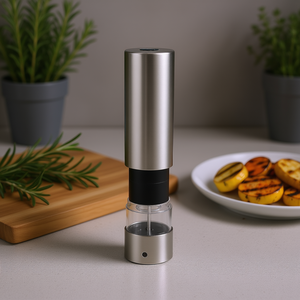 Molinillo Eléctrico de Sal y Pimienta de Acero Inoxidable, Funciona con Batería, Grosor Ajustable, Fácil de Recargar, Herramienta de Cocina - Product Image 2