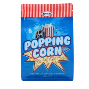 Food Grade Popcorn Mylar Window Side Gusset Plastic Bags with Own Logo