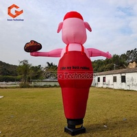 Publicité gonflable cochon Air danseur gonflable décoration extérieure vague bras danse décoratif homme cochon ciel danseur à vendre