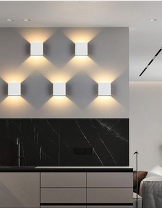 Lámpara Led de pared moderna <span class=keywords><strong>para</strong></span> <span class=keywords><strong>exteriores</strong></span>, Mural <span class=keywords><strong>para</strong></span> porche, jardín, candelabro de pared de arriba y abajo, blanco y negro - Product Image 4