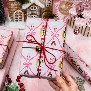 Pink Nutcracker <b>Wrapping</b> <b>Paper</b> 46.8 Square Feet Double Side Reversible Christmas Gift Wrap For Girls Craft - Product Image 4