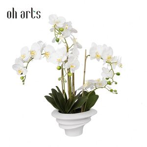 Oh Arts Wholesale Decoration Fleur artificielle Papillon Fleur artificielle Orchidée au toucher réel dans un pot en céramique - Product Image 6