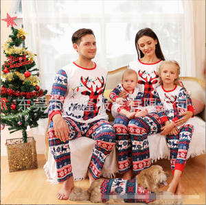 Pyjama de Noël <span class=keywords><strong>personnalisé</strong></span> <span class=keywords><strong>Famille</strong></span> assortie Parent-enfant Renne Imprimé à carreaux Pyjama de Noël assorti Ensemble de vêtements de nuit pour la <span class=keywords><strong>famille</strong></span> - Product Image 2