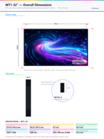 Écran mural vidéo 32 pouces à cadre étroit de 9,5 mm, moniteur 1200 nits, affichage industriel IPS, affichage en écran continu, Android Wifi, CMS gratuit, LDZdisplay