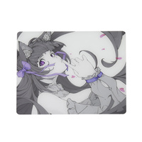 Tapis de souris personnalisé de haute qualité, à faible bruit, en verre trempé, avec logo d'anime et de dessin animé, écologique, anti-rayures, lisse, pour jeux