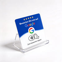 Carta Acrilica Personalizzata per Recensioni Google in Tedesco con Codice NFC QR, Etichetta in Plastica per Valutazione Esperienza Aziendale, Feedback a 5 Stelle