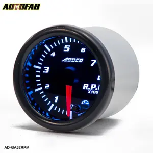 AUTO 2 "52mm 7 Couleur LED Fumée Visage Voiture Automatique Tachymètre Compteur Avec Capteur Voiture Jauge AD-GA52RPM