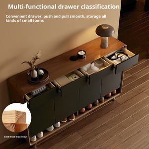 Cadre en <span class=keywords><strong>bois</strong></span> massif moderne montage mural réglable armoire à chaussures salon intérieur intégré nouveau modèle 2024 Offre Spéciale - Product Image 3