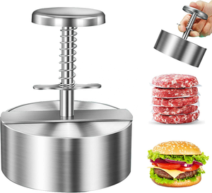 Prensa para Hamburguesas Ajustable de Acero Inoxidable, Antiadherente, Ecológica y Duradera para Hamburguesas de Carne y Vegetales - Product Image 1