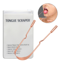 Outils de nettoyage buccal de qualité chirurgicale à haute efficacité Pur Cuivre Bronze Nettoyeurs de langue à pointe plus large SUS 304 Grattoir de langue