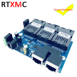 Rtxmc sợi Quang Phương tiện truyền thông chuyển đổi 3sc 2rj45 rpoe 100m nhanh chóng đảo ngược PoE 5 cổng nhanh <span class=keywords><strong>Ethernet</strong></span> <span class=keywords><strong>Swith</strong></span> 3fo 2lan pcba 3f2e FTTH 30V - Product Image 5