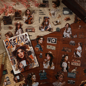 20 nhãn dán mỗi gói Truy Tìm loạt năm cuốn sổ tay Retro cuốn sách tài liệu Sticker - Product Image 2